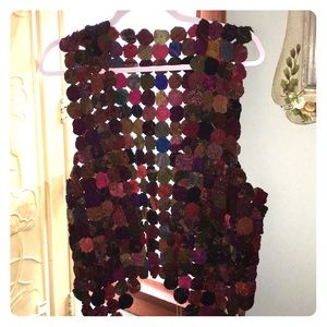 Unique hand-made silk vest, rare vintage find!